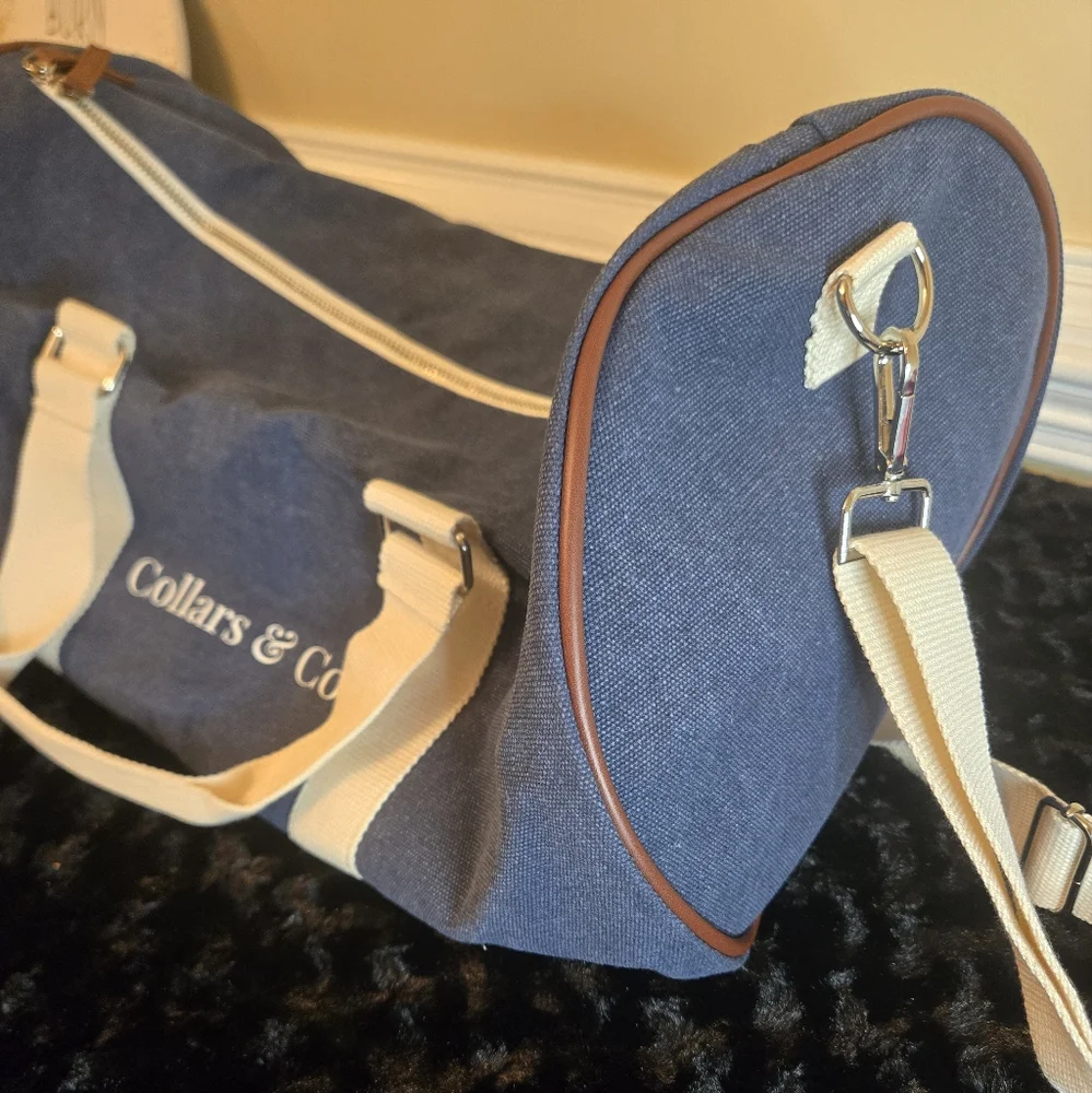 Collars & Co. Denim Gym Bag/Travel Carry-on Bag